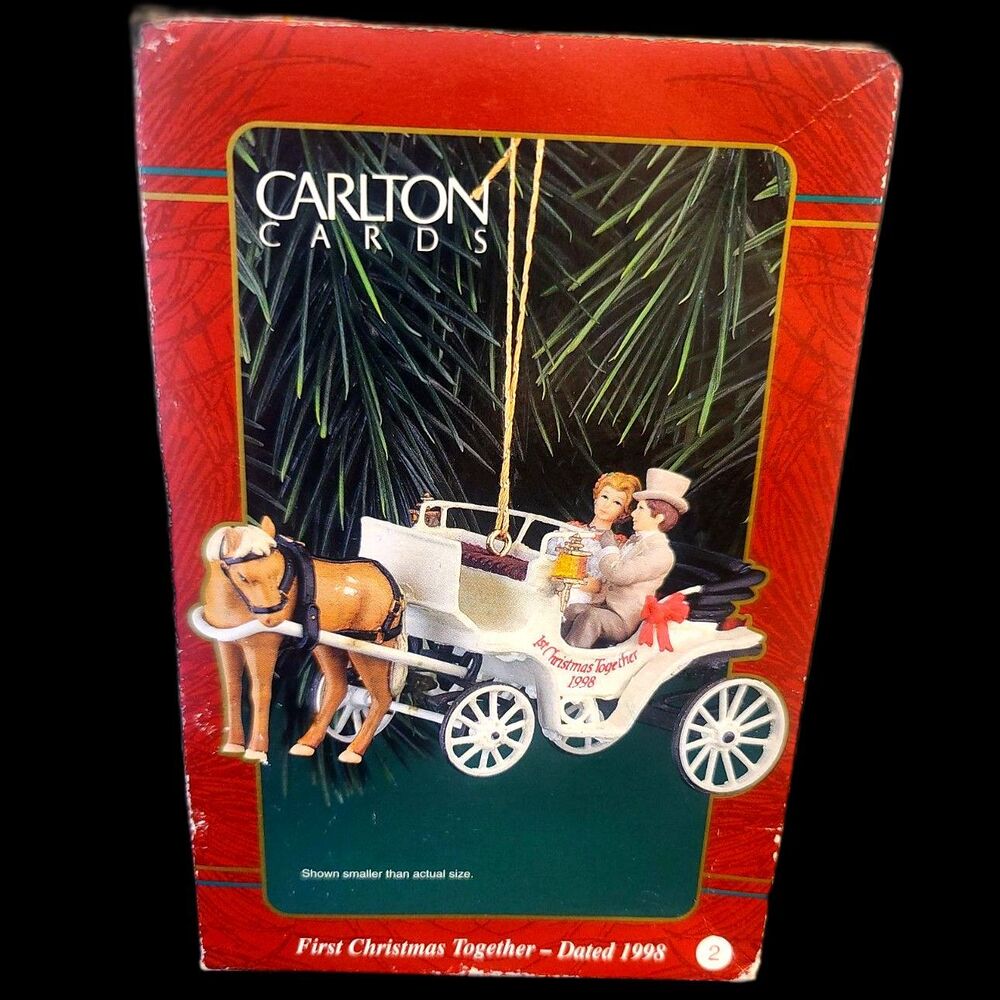 Carlton Horse & Buggy Bridal Couple 1st Christmas Together 1998